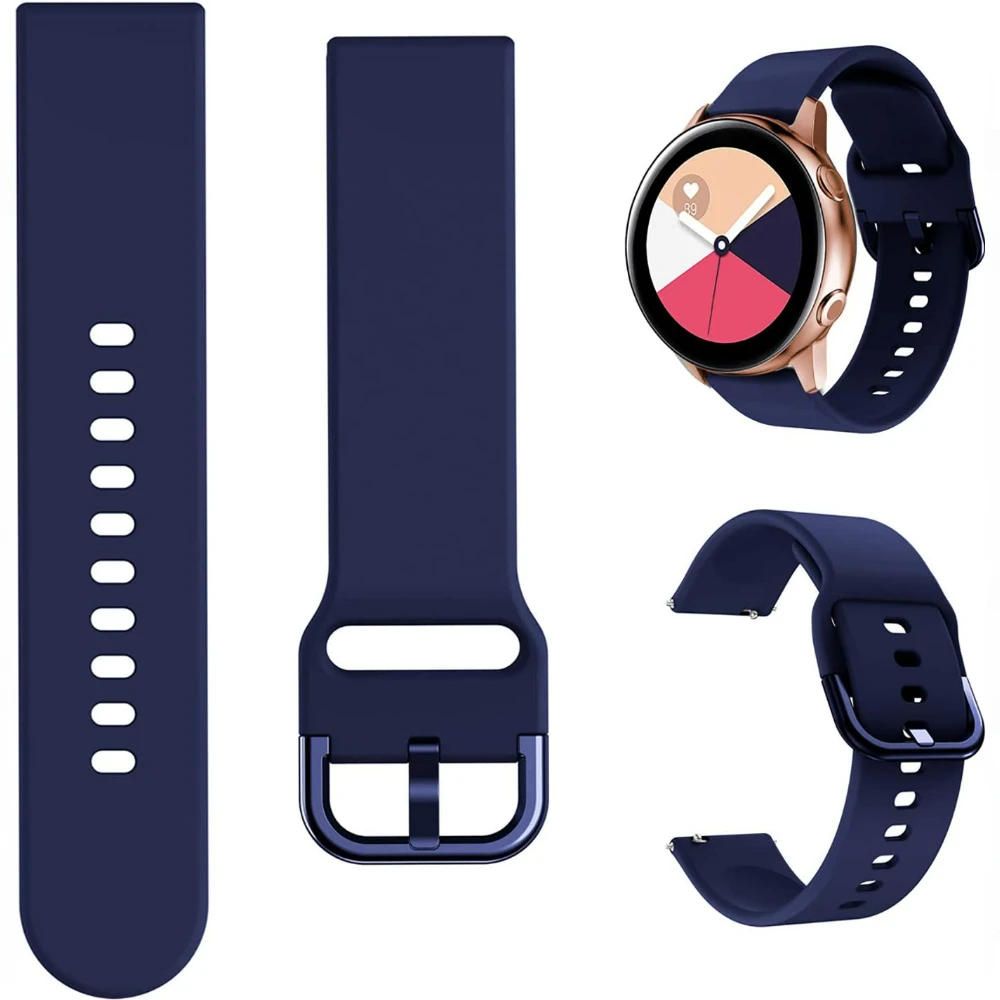 Ремешок силиконовый для Samsung Galaxy Watch 3/4/5/Active 2/Gear S3, спортивный браслет для Huawei Watch GT 2 3/Amazfit GTR/Bip, 20 мм 22 мм