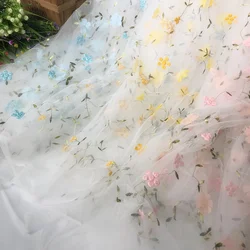 150cm 3D Embroidery Mesh Fabric Tulle Fabric Hand-stitched Dress Applique Skirt DIY Wedding Dress Background Decoration Material