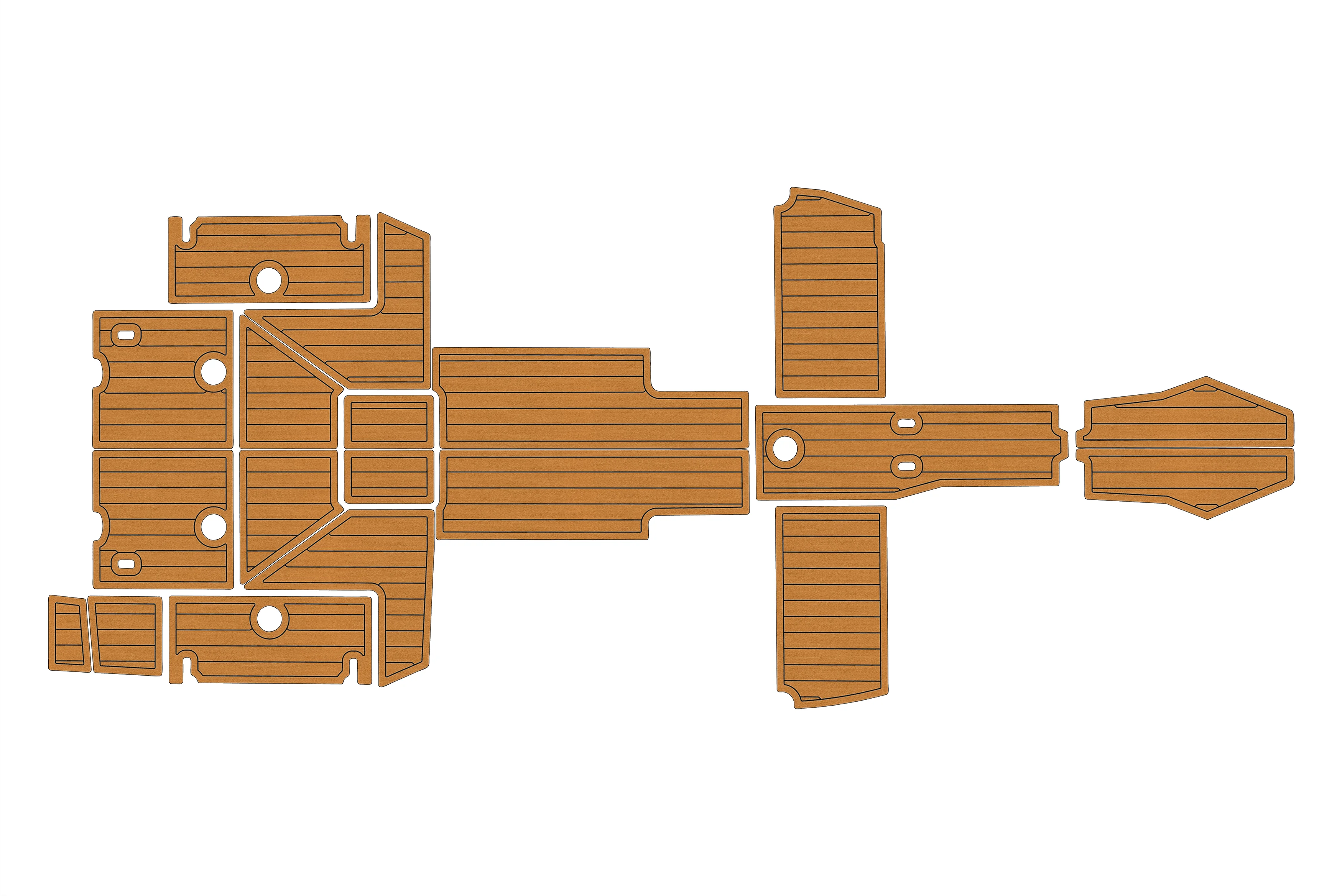 

Marine Faux Teak EVA Non-Slip Mat - 2021 Blackfin 272 DC Self-Adhesive 1/4" (6mm) Boat Deck Pad for Cockpit & Deck