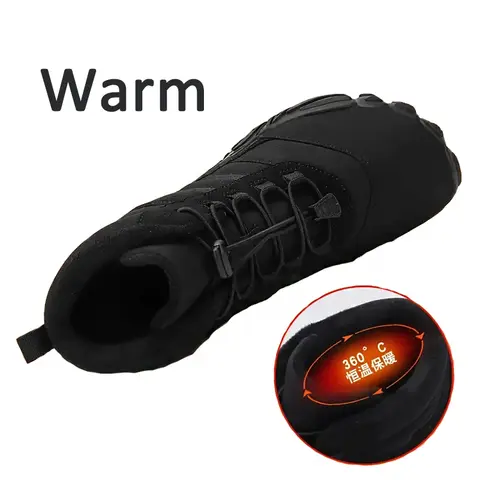 Męskie zimowe buty trekkingowe z futrem, wodoodporne sneakersy za kostkę, pluszowe buty do chodzenia na boso, buty robocze outdoorowe, damskie śniegowce, duży rozmiar 47