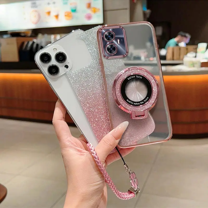 Casing HP C55 dengan Tali Gantungan untuk Realme C71 C67 C65 C75 C63 C61 C53 C51 Narzo N55 N53 N63 Note 50 P1Pro