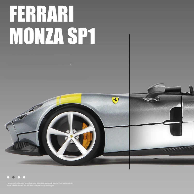 Burago-Fivari monza Sp1レーシングカーモデル,合金コンセプトスポーツカー,金属,高いシミュレーション,子供のおもちゃ,ギフト,1:24