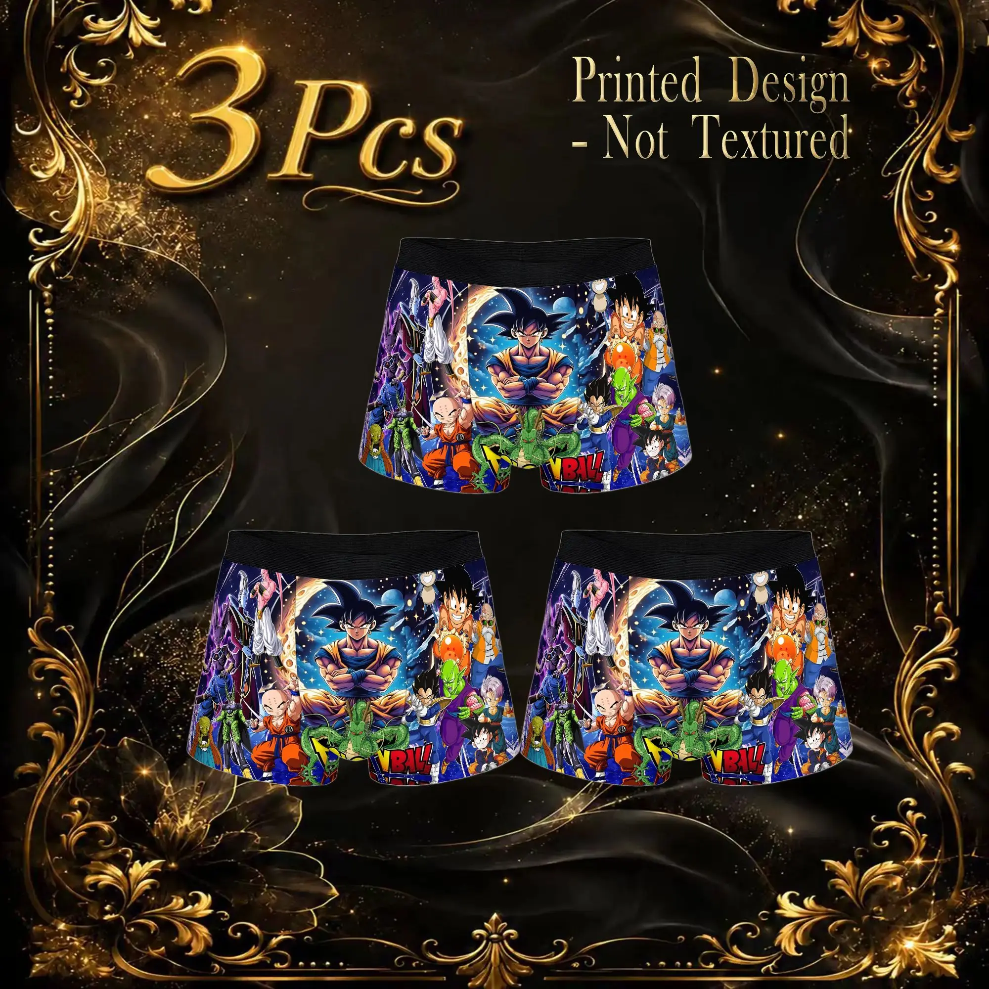 3Pcs Dragon Ball Z boxers  Underpants Homme Panties Men's Underwear Ventilate Shorts Boxer Briefs