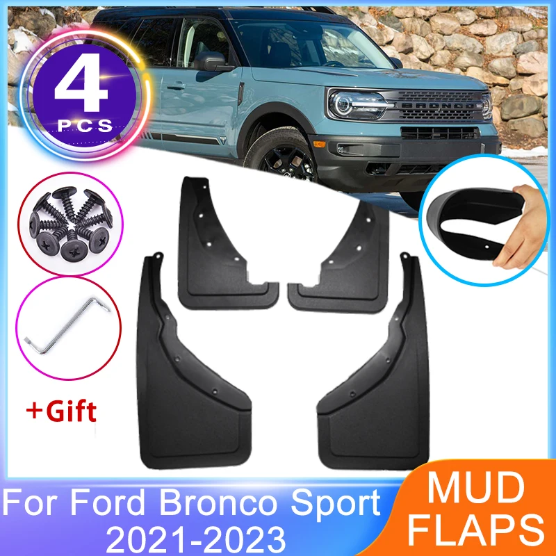 4PCS For Ford Bronco Sport CX430 2021 2022 2023 Front Rear Mudguards Splash Guard Fender Cover Upgrade MudFlaps Car Accessories