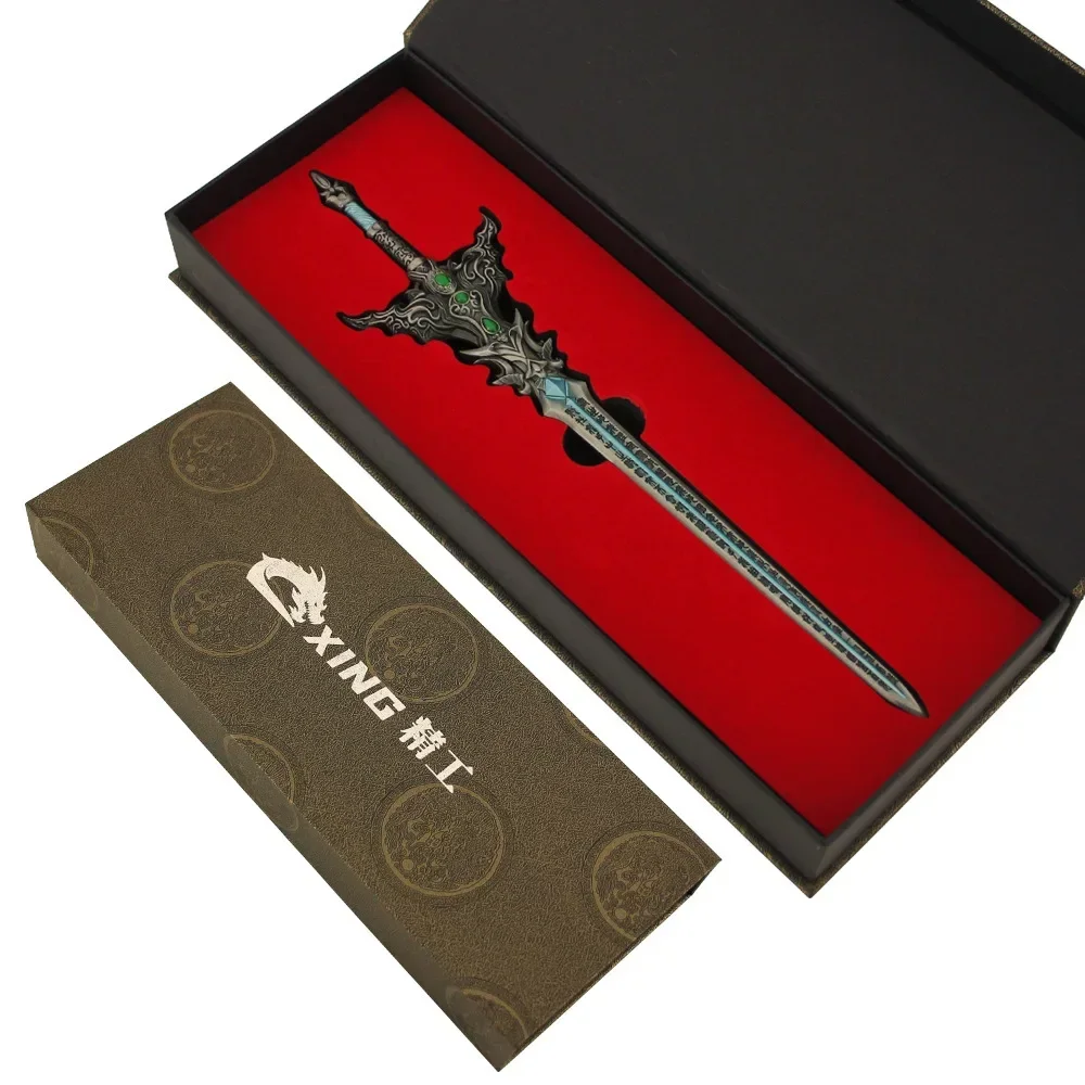 29 سنتيمتر العالم المثالي أنيمي الأجهزة الطرفية سبيكة نموذج لجسم التناسخ السيف لعبة سلاح تأثيري الدعامة الهدايا صندوق جميع المعادن جمع