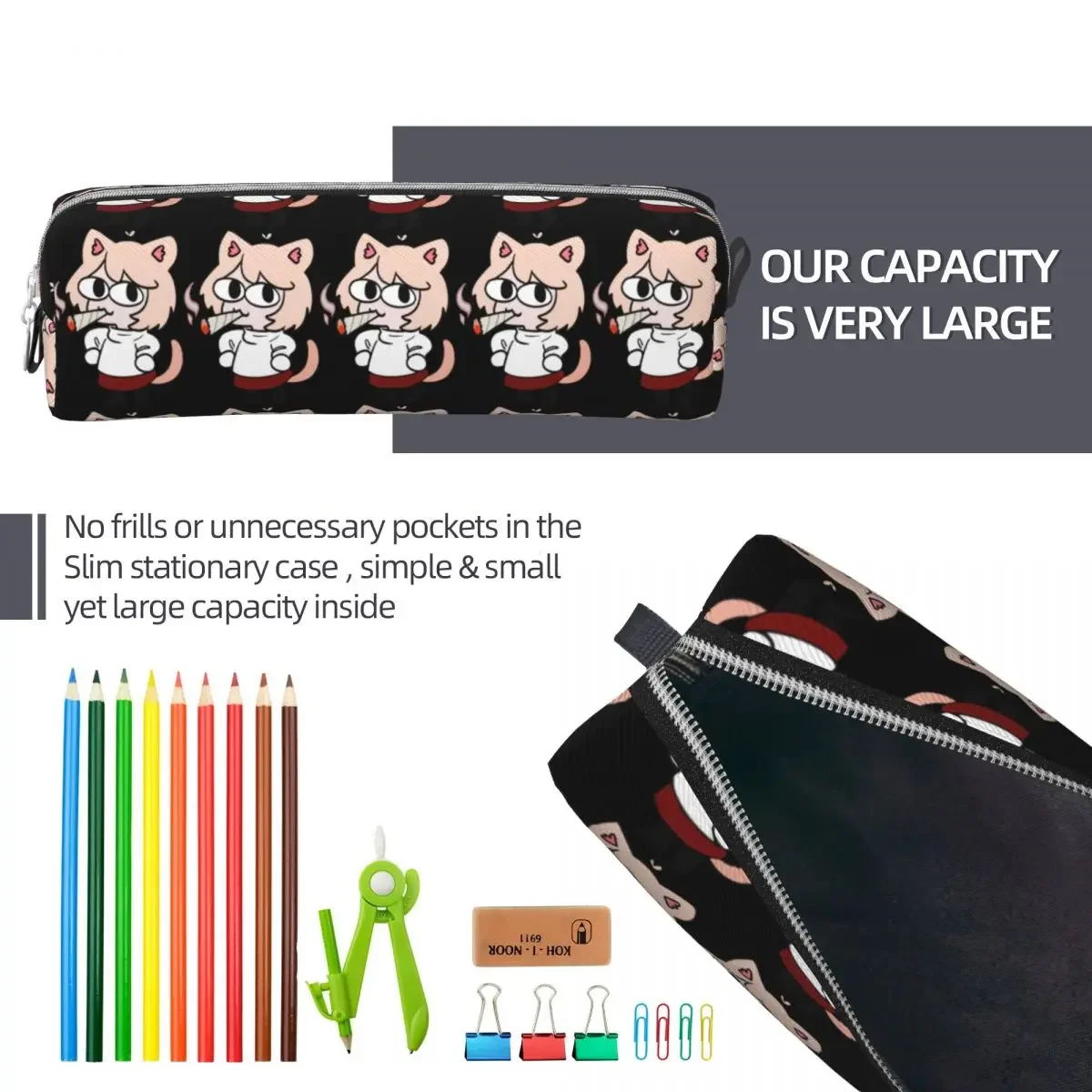 Neco Arc lustige Neko Memes Feder mäppchen Spaß Stift halter Taschen Mädchen Jungen große Lagerung Schule liefert Geschenke Bleistift box