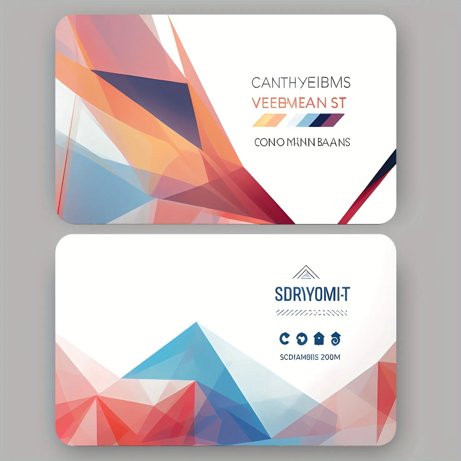 Custom Rounded Corner Business Cards 500pcs - Modern Geometric Design, Custom Logo Pro Print for Small Business