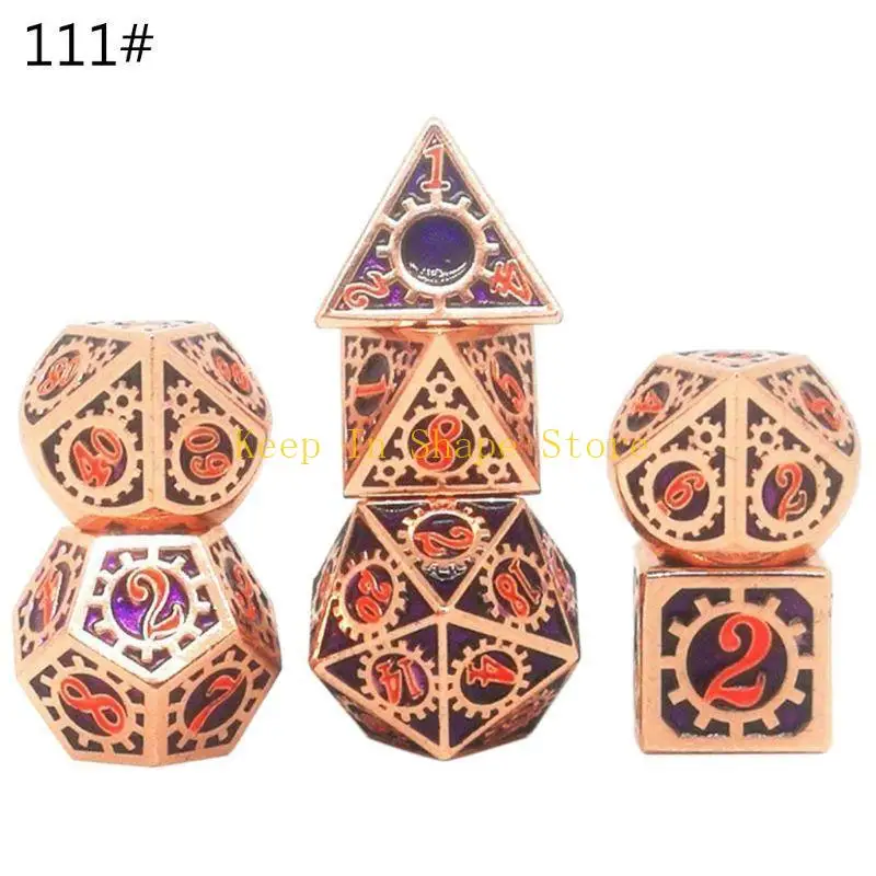 U1JC 7 قطع Polyhedral الزنك سبائك لعب الأدوار لعبة الزهر الزهر