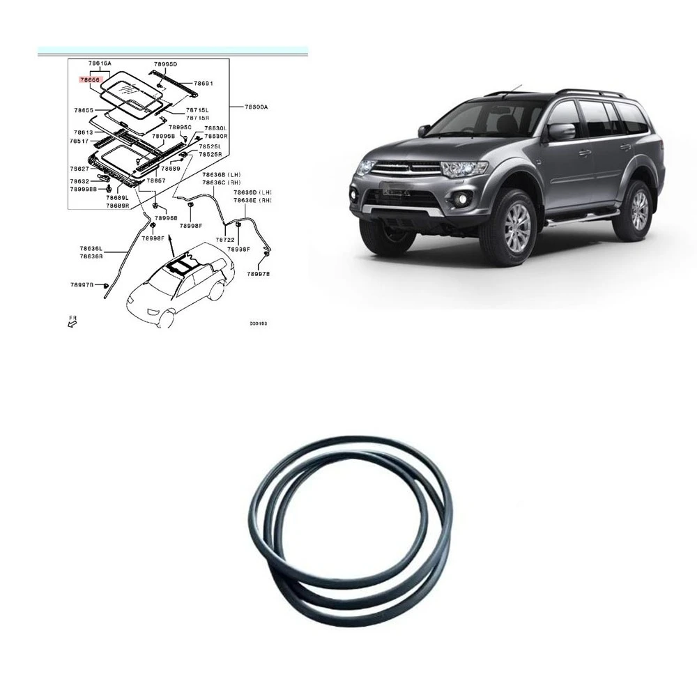 

1 Piece Sunroof Window Glass Rubber Strip for Pajero Sport Kh 2007-2012 Sealing for KH Roof Glass Protective Rubber 5850A398