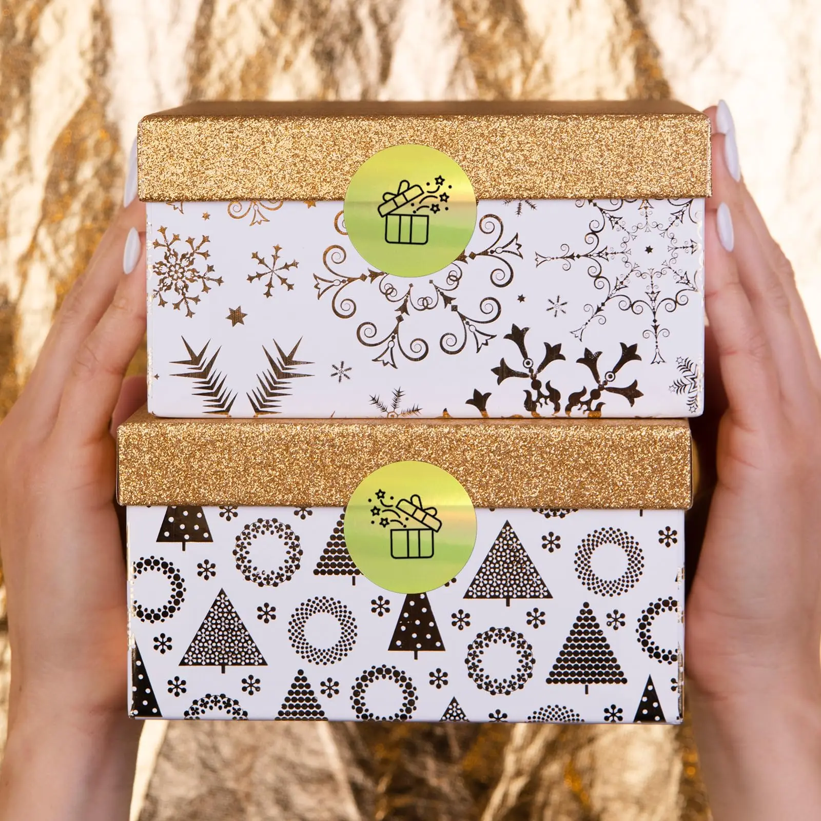 M110/M120 Metallic Gold Labels - Luxury Waterproof Laser Printer Stickers for Custom Packaging