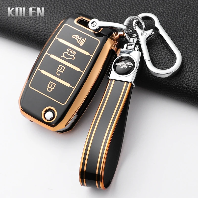 

Fashion TPU Car Folding Key Case Cover For KIA Rio 3 K2 Ceed Cerato K3 K5 Sorento Sportage Soul K4 Picanto Optima Forte Stinger