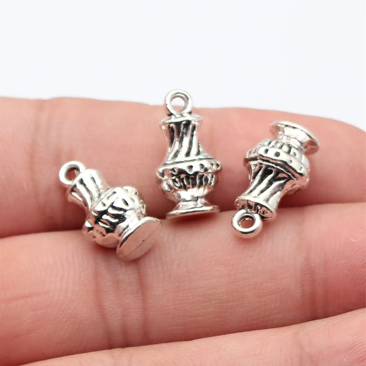 10pcs 18x9.8x8.2mm Antique Silver Color Santiago Pilgrimage Incense Burner Zinc Alloy Hand Crafts Jewelry Making Accessories
