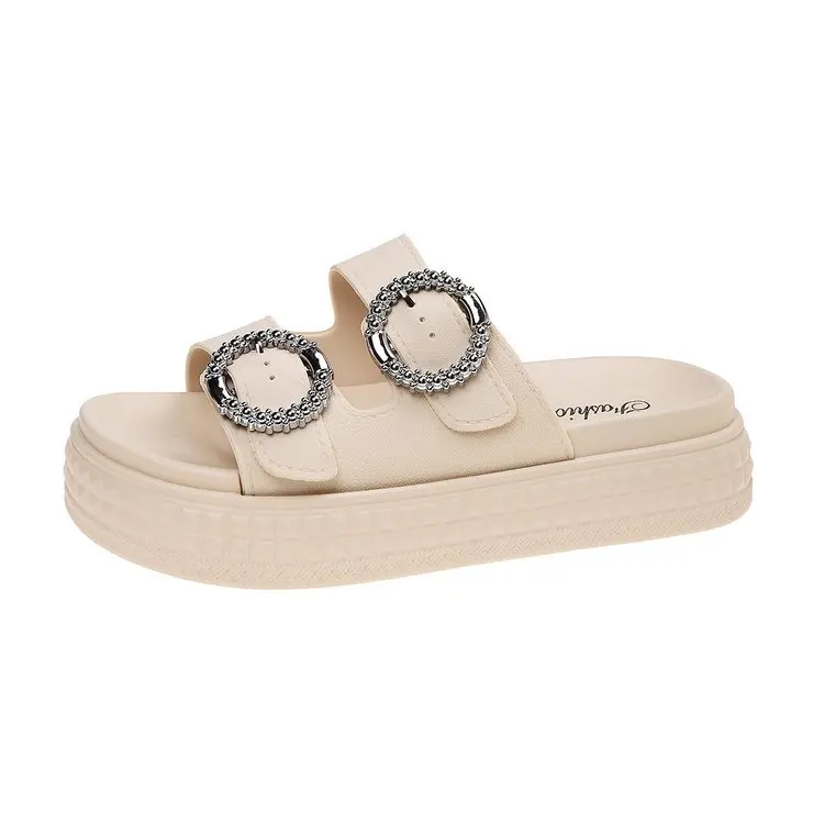 Glitzer-Flip-Flops für Damen – 2025, neue Sommersandalen mit dicker Sohle, Strandrutschen mit Strassverzierung für Outdoor-Mode – Detail 10