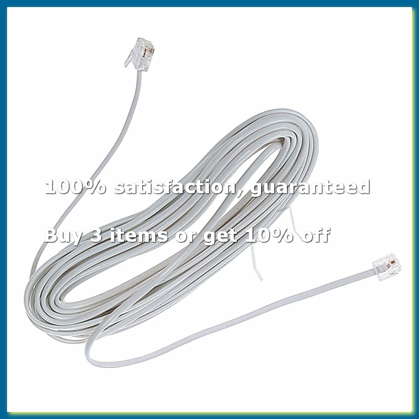 9M 30ft RJ11 6P2C Modular Telephone Phone Cables Wire White