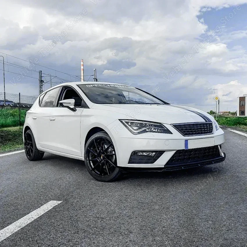 3 szt. Zderzak przedni Splitter Lip Diffuser Body Kit do Seat Leon 3 MK3 MK3.5 2012-2019 Tuning ABS Plastikowy spoiler Akcesoria