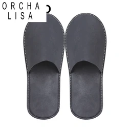 ORCHA LISA 100 Pairs Of Disposable Slippers For Hotel Floor Indoor Guest Salon Non-slip Big Size White Grey