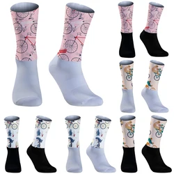 New Aero Anti Summer Slip Silicone Socks  Cycling Socks Men Bicycle Sport Running Bike Socks