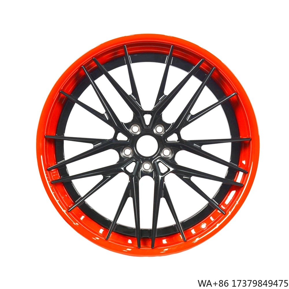 

2 Piece Brushed Black and Red 5x112 Aluminum Alloy Forged Wheels 5x120 5x108 5x100 5 X 114.3 17 18 19 20 21inch Wheels