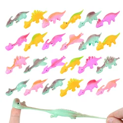 10Pcs Finger Dinosaur Catapult Funny Sticky Dino Slingshot Toys For Kids Favor Birthday Baby Shower Party Gift Bag Pinata Filler