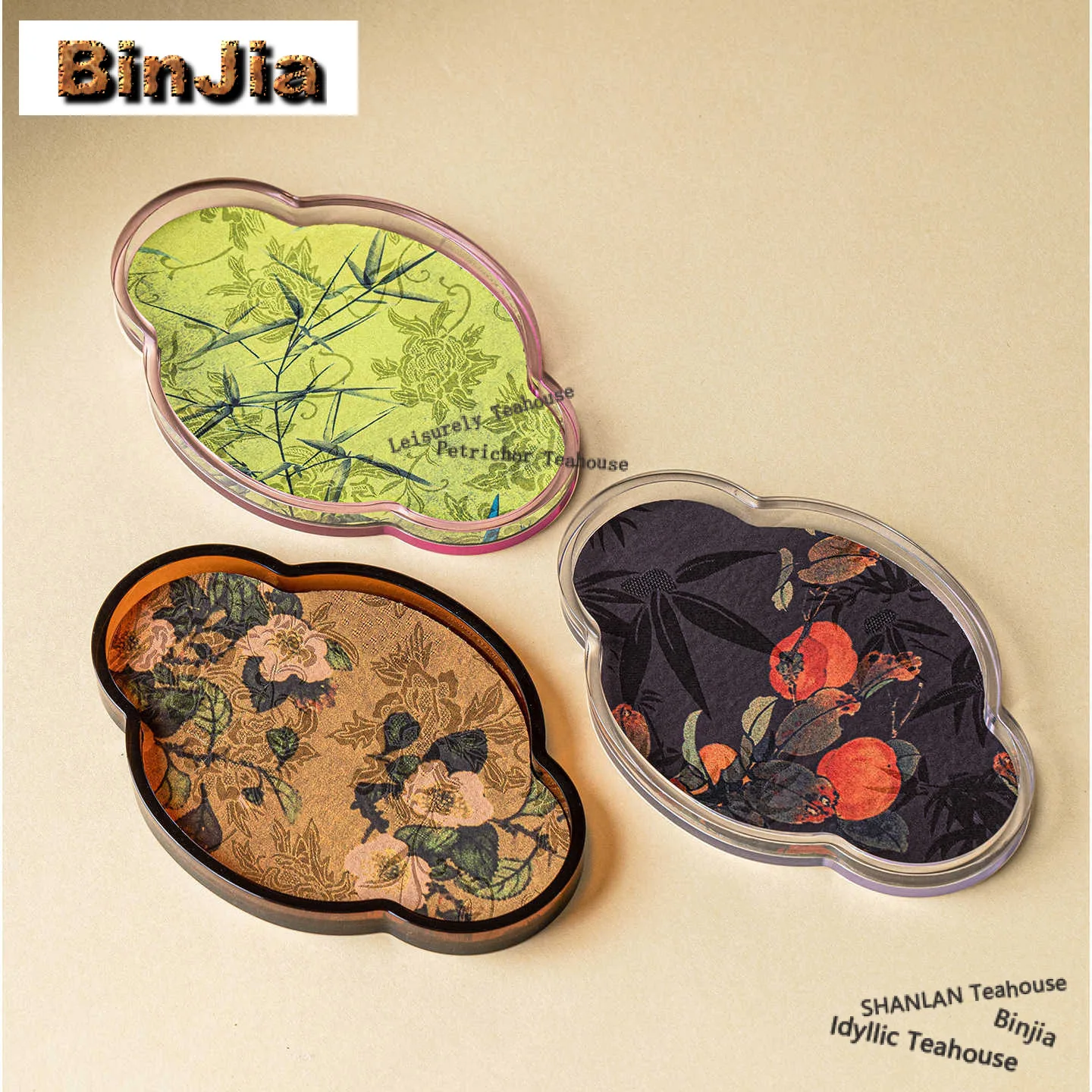 

Acrylic Crabapple Tea Tray Xiangyunsha Tea Setting Cake Rack Coffee Storage Board Sweet Table Decoration Trays Dishes Craft Gift