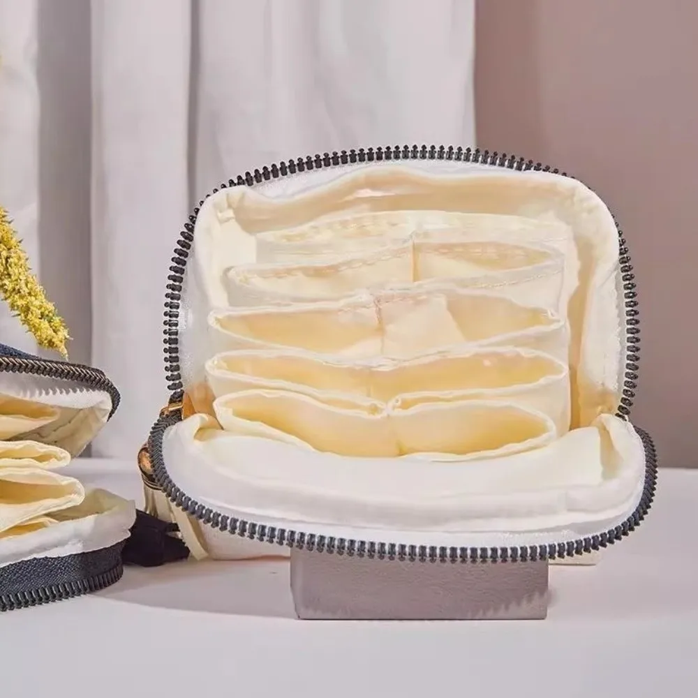 أنيق خمس طبقات مجوهرات التعبئة حقيبة المخملية زيبر مجوهرات حقيبة التخزين المنظم شرابة حامل المجوهرات القلائد #2