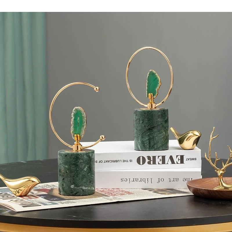 NEW Modern Luxury Agate Crafts Living Room Bookcase Decoration Marble Base Art Sculpture Furnishings Home Accessories New