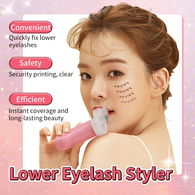 Lower Eyelash Stamp Stencil With Handle Eyelash Applicator Quick Makeup Under Eyelash Template Seal False Eyelashes Stamper