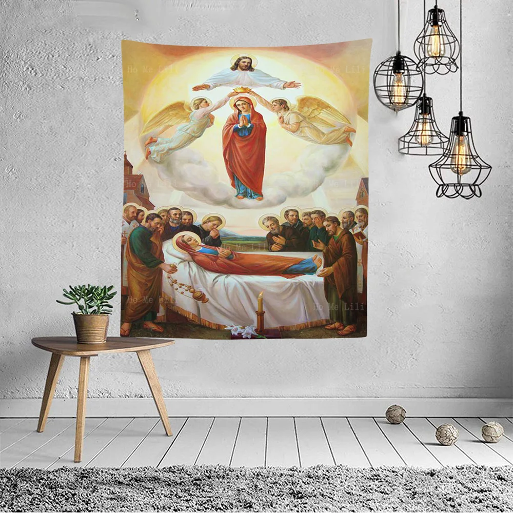 Adoration Of The Shepherds The Blessed Virgin Mary Assumption Rest Feast Tapestry By Ho Me Lili For Livingroom Decor