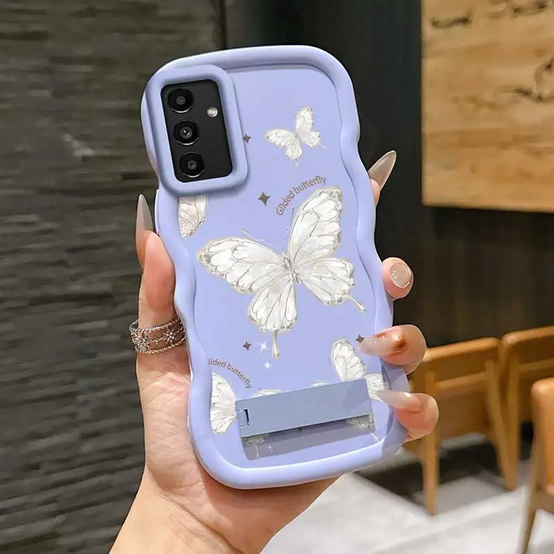 Étui Flexible papillon doré à la mode, adapté à la Galaxy A15 5G, avec caractéristiques raffinées et sur support, adapté à Samsung A F Note