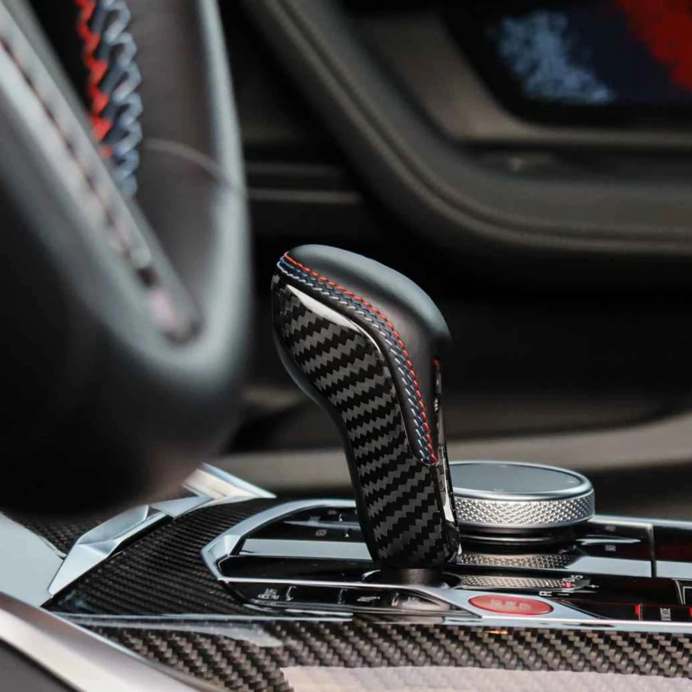 

Carbon Fiber Trim Carbon Fiber Gear Shift Auto Accessory Automotive Interior Trim Cover Gear Shift Knob Cover Easy Installation