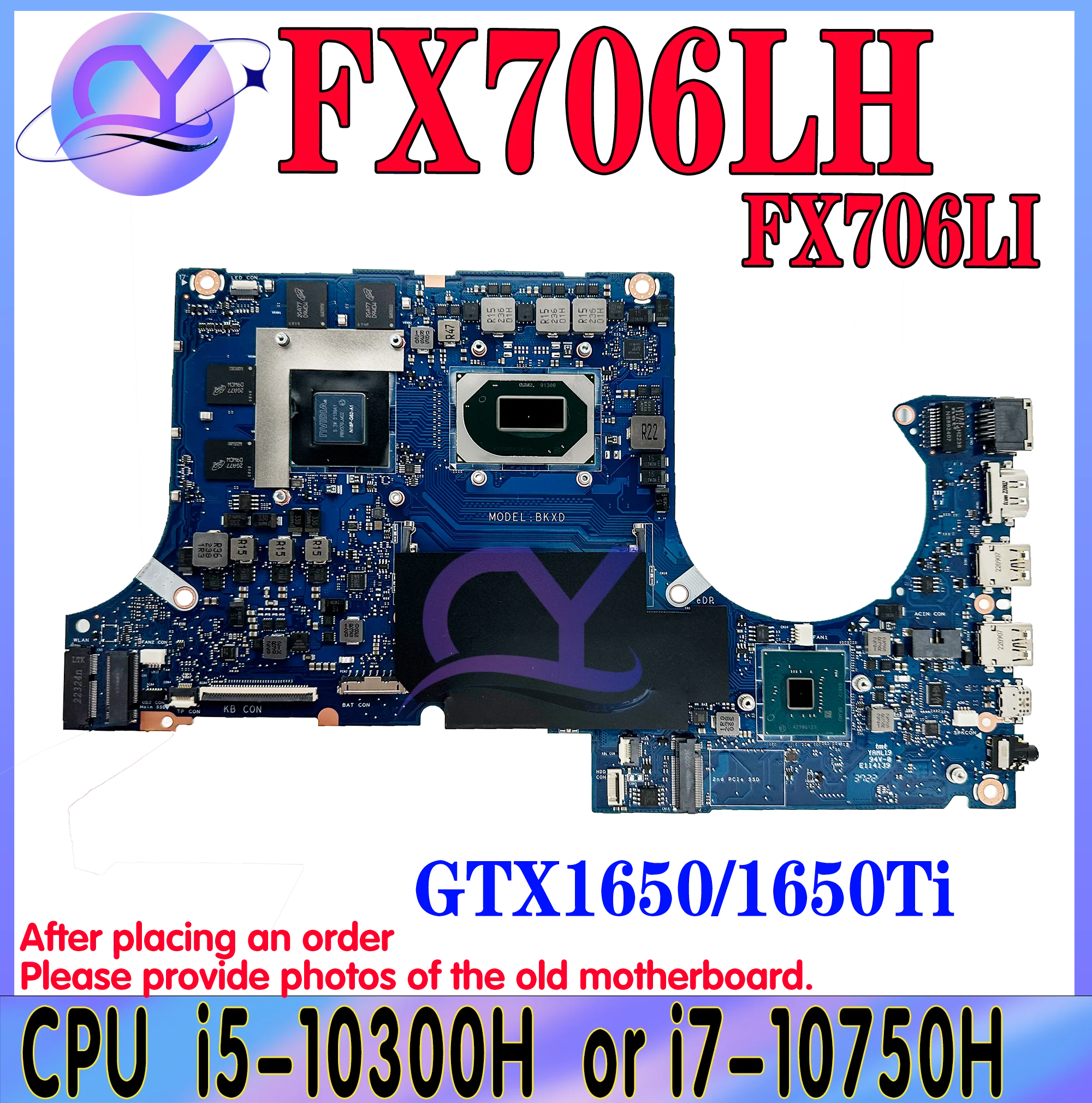 FX506LH Mainboard For ASUS FX706LH  MW506L FX506LHB FX506LU FX506LI FX706LH FX706LI MW706L TUF706L Laptop Motherboard i5 i7-10th