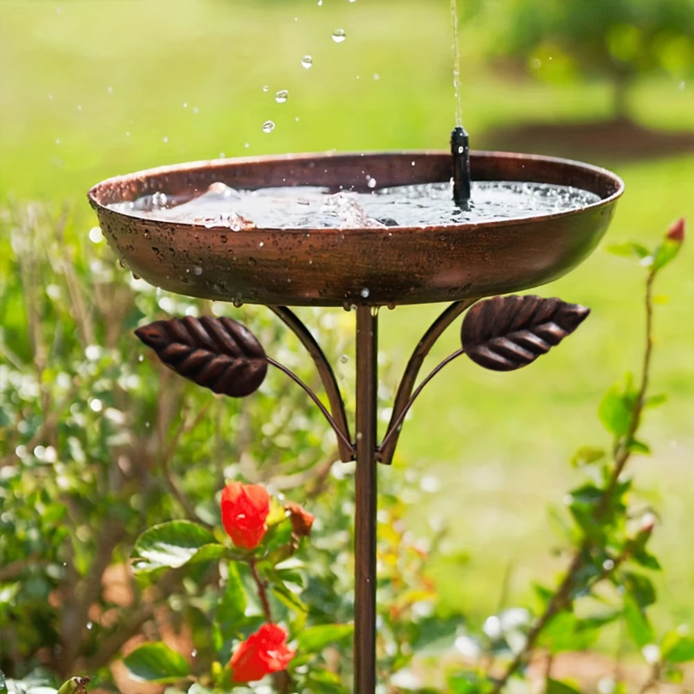 

1 шт. Винтажная уличная ванна для птиц с приподнятой чашей, прочная железная конструкция, устойчивая основа с 5 стойками, декоративный привлекатель дикой природы из бронзы в деревенском стиле, стиль ручной работы, натуральный орнамент