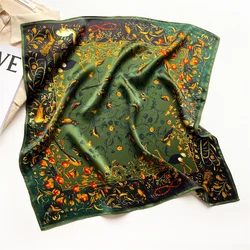 Fashion 100% Silk Satin Scarf Women Handkerchief Printed Bag Scarfs Female Square Head Bandana Small Neck Scarves For Ladies