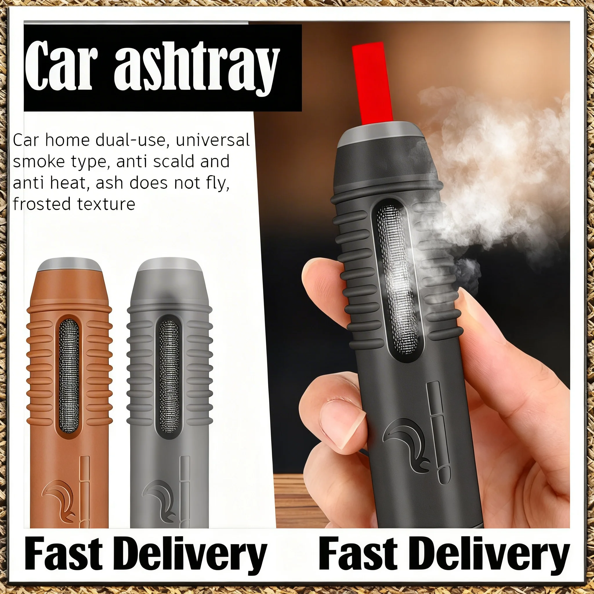 

1/2PCS Portable Car Ashtray, No-Fall Ash Control Tool for Vehicles, Lazy Person's Smoking Tool Spill-Proof & Easy Clean Design