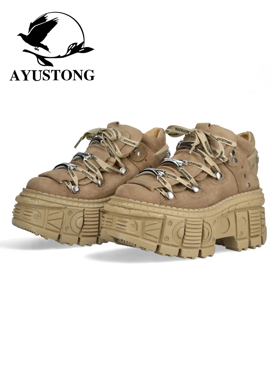 

Модные высокие топы в стиле панк Thi Bot Platform oes ex Y2K Subculture Heightening Deep Mouth Faion Single oes для молодежи