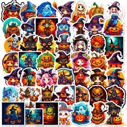 50PCS Scary Halloween Pumpkin Witch Stickers DIY Laptop Phone Skateboard Motorcycle Car Waterproof Stickers Classic Toy Gift