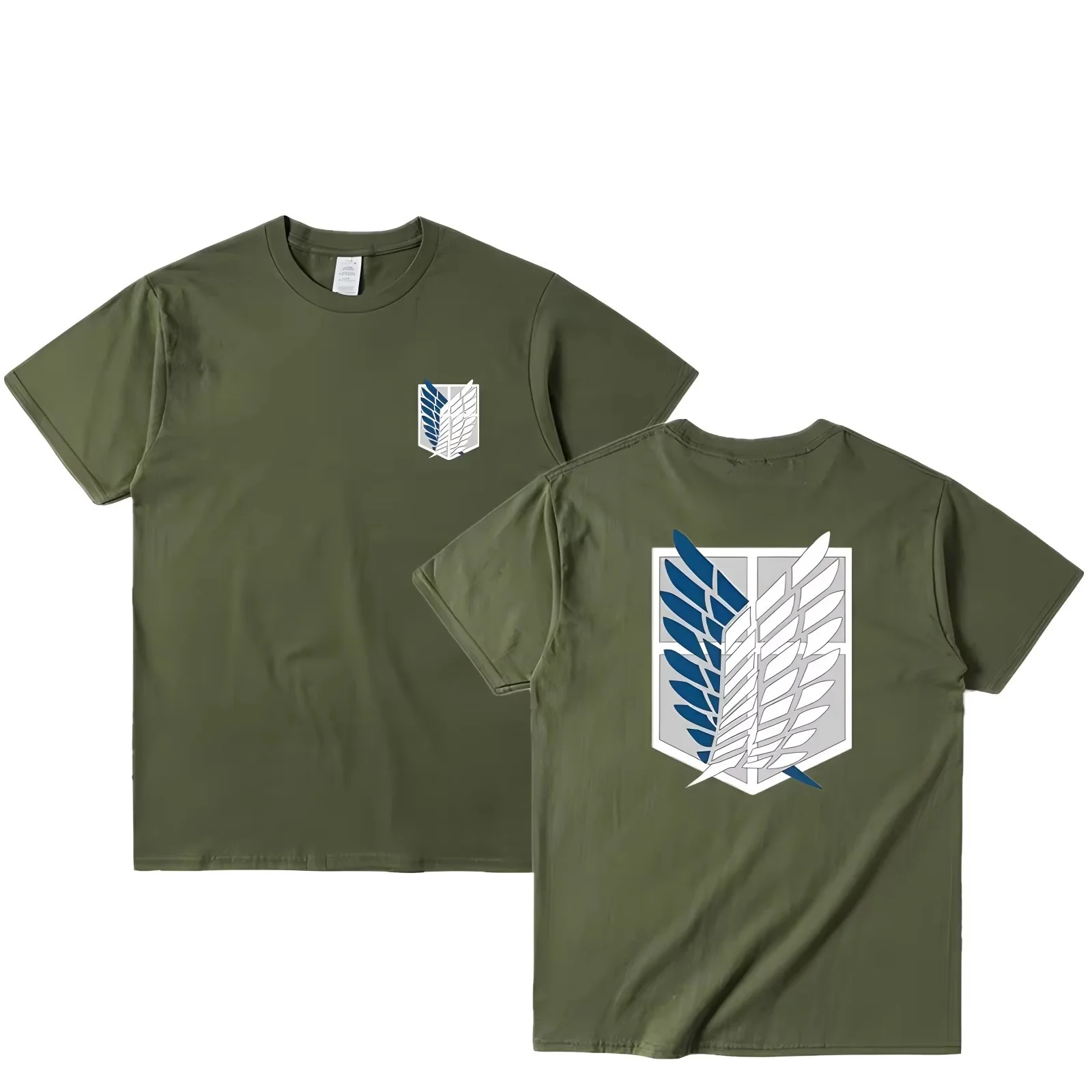 Attack on Titan T-shirt Wings of Freedom Short Sleeve Ackerman Mikasa Eren Jaeger Men High Quality Cotton Tops T Shirt