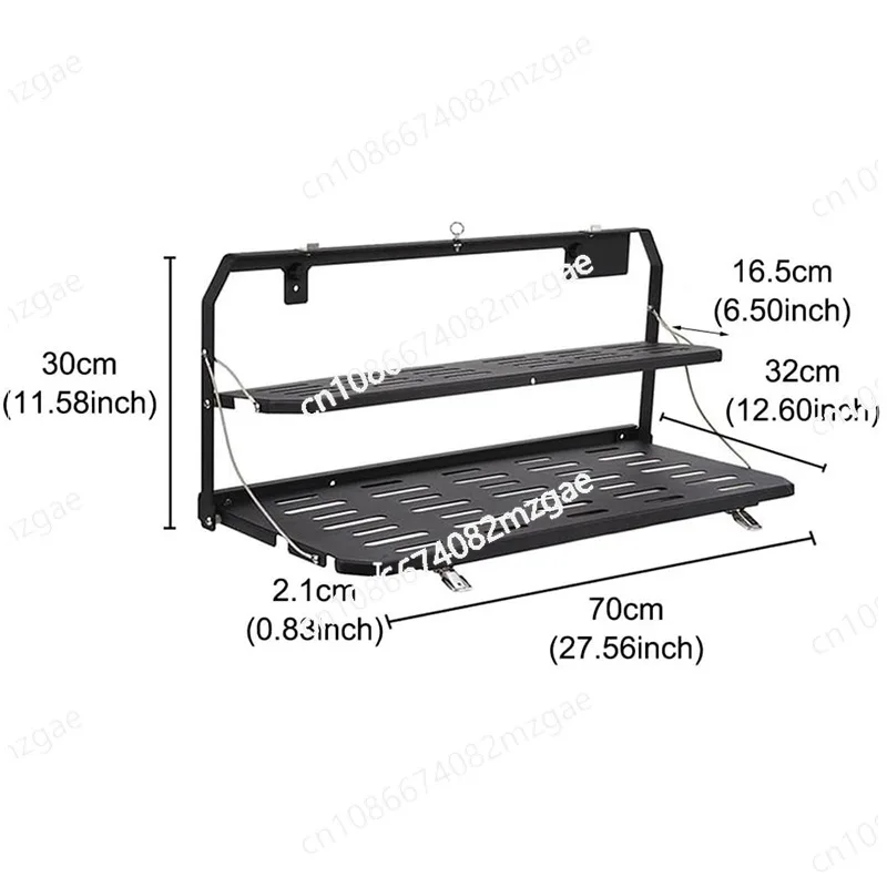 

Car mounted outdoor folding table suitable for Wrangler JL double-layer foldable tailgate table and rear door storage rack