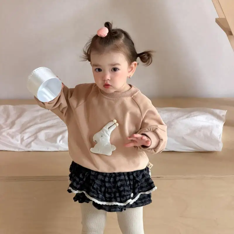 2026 Autumn New Baby Long Sleeve Sweatshirt Cotton Casual Girls Cute Cartoon Pullover Tops Infant Toddler Clothes