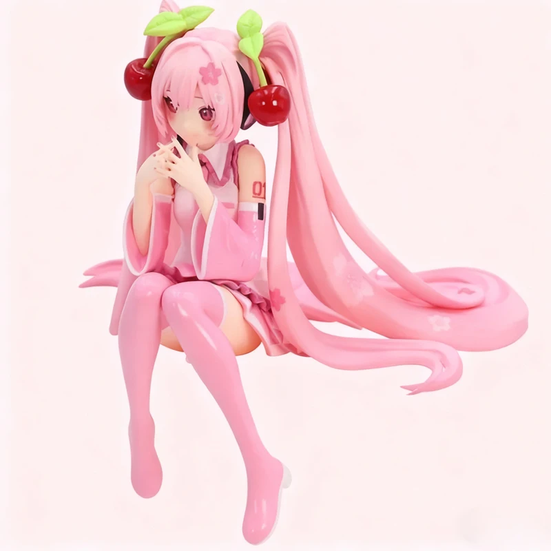 Nieuwe Hatsune Miku Anime Figuur Speelgoed Roze Kers Jurk MIKU Kawaii Cartoon PVC Action Beeldje Model Poppen Verjaardagen Geschenken Kids