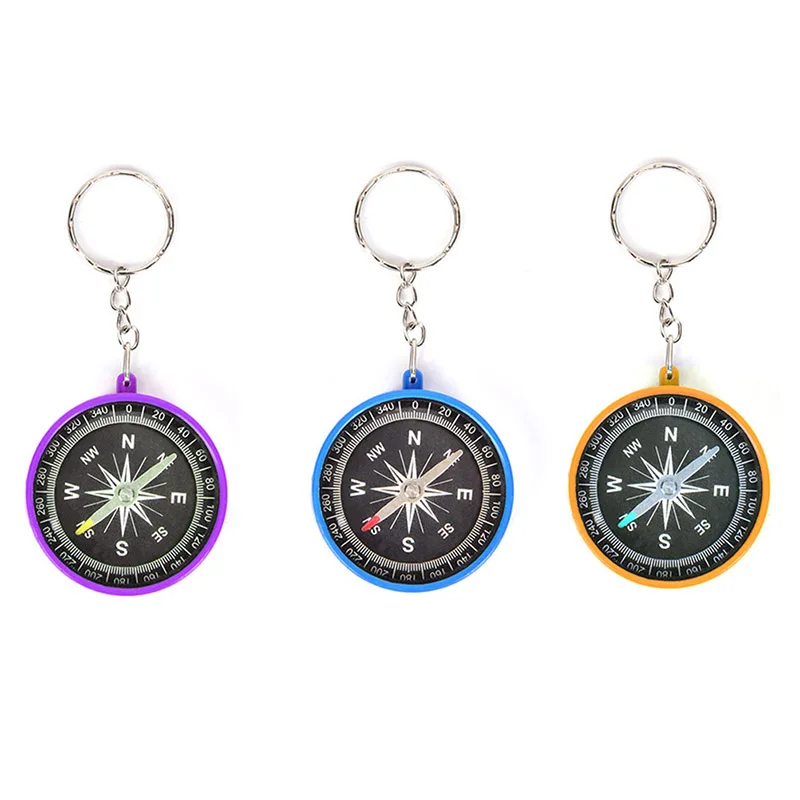 1pc Outdoor Compass Camping Hiking Survival Emergency Lightweight Compass Portable Navigation Tool Keychain For Trekking Hunting