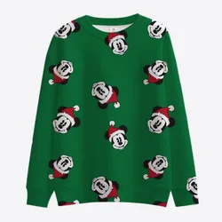 2024 Autumn Harajuku Crew Neck Casual Women's Long Sleeve Sweatshirt New Merry Christmas Mickey Minnie Boys Girls Cute Tops y2k