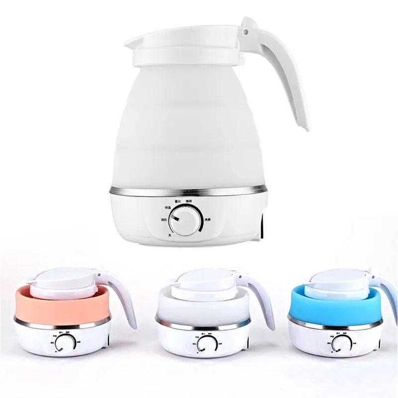 

Mini Folding Kettle 600ml Silicone Hot Water Shell Intelligent Power-off Protection Travel Home Used Electric Kettle