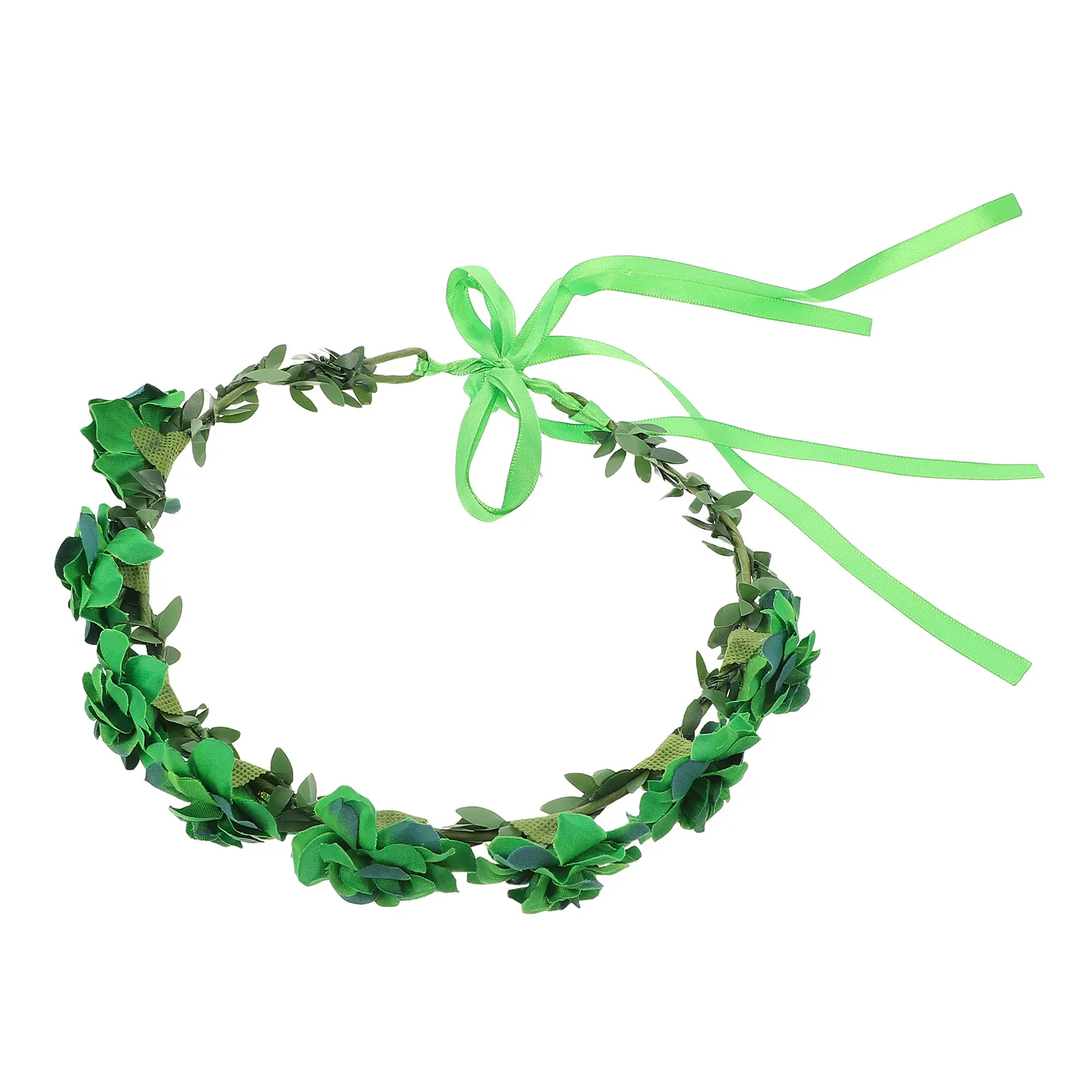 

Тканевая гирлянда-повязка на голову ко Дню Святого Патрика для женщин и девочек, зеленый цветочный аксессуар для вечеринки, реалистичный цветочный дизайн, удобная в использовании