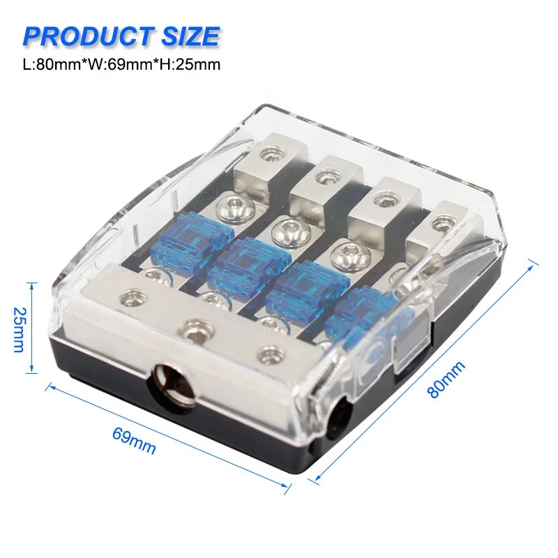 32V Car Audio Modification Safety Seat ANL Fuse Holder 2gang 3gang 4gang Copper Material
