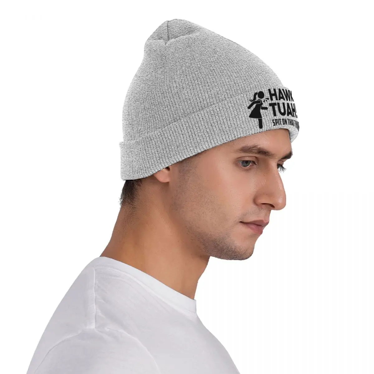 HAWK TUAH Knitted Caps Women's Men's Skullies Beanies Winter Hat Acrylic Spit on that Thang Meme Casual Melon Cap