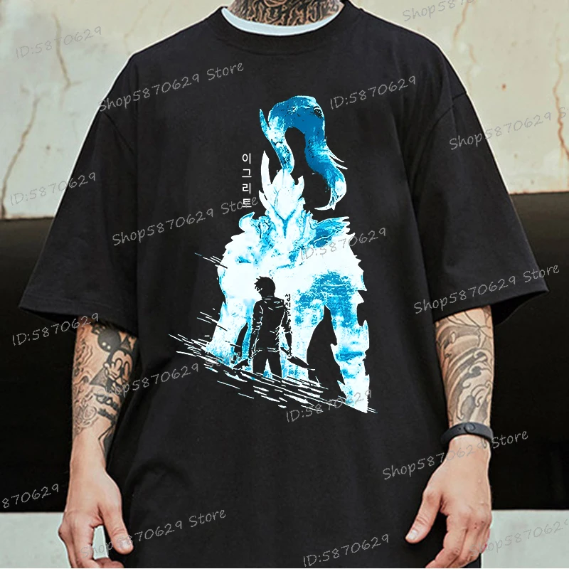 Anime Solo Leveling Graphic T Shirts Men Women Anime Manga Harajuku Fashion T-shirts Japanese Manga Sung Jinwoo Vintage  Top Tee