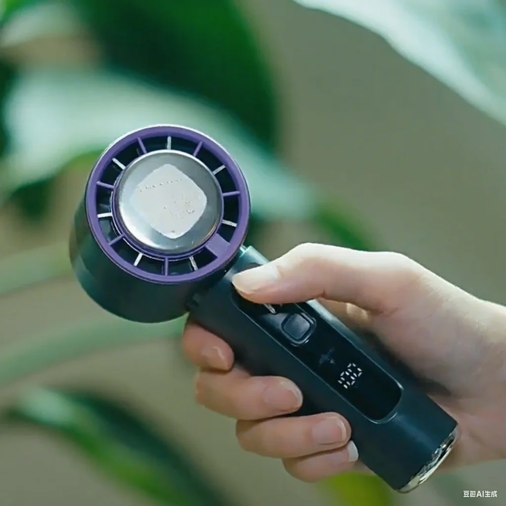 Portable 100-Speed Cooling Fan, 1-Second Ice Mode & 4000mAh, Mini Air Conditioner for Outdoor/Travel/Office