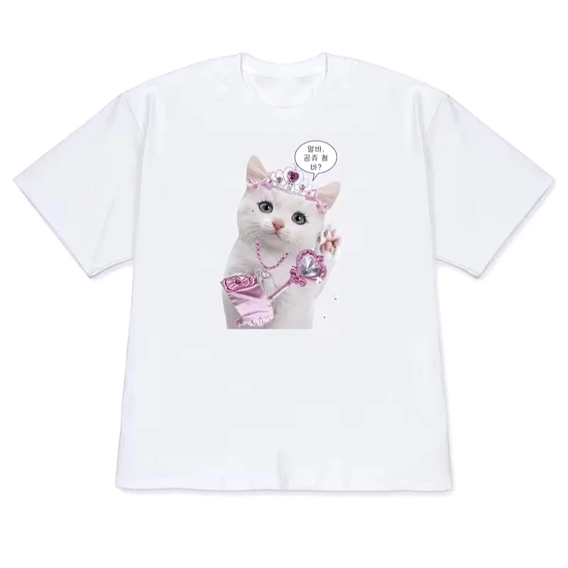 Princess Wheat Hamster T-shirt Cute Korean Printed Short Sleeved Shirt Women's Round Neck Clothes with Many Korean Reviews Able