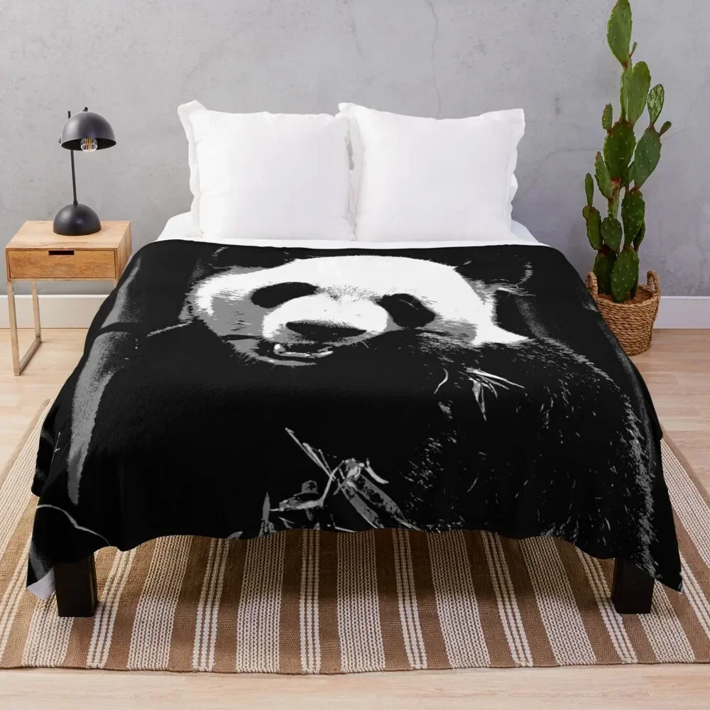 

Cute Giant Panda Bear with tasty Bamboo Leaves Throw Blanket for babies halloween Blankets